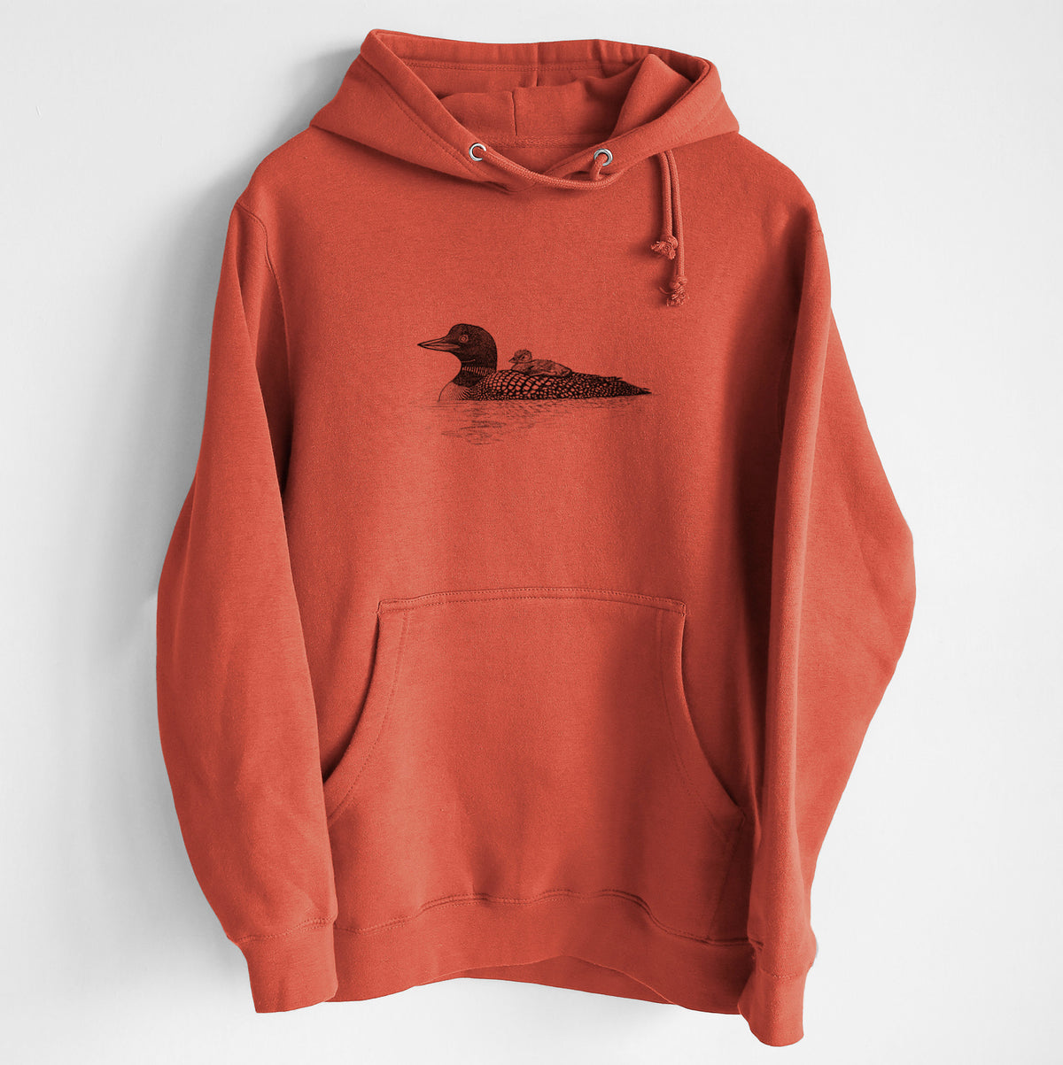 Common Loon with Chick - Gavia immer - Heavyweight Fleece Hoodie