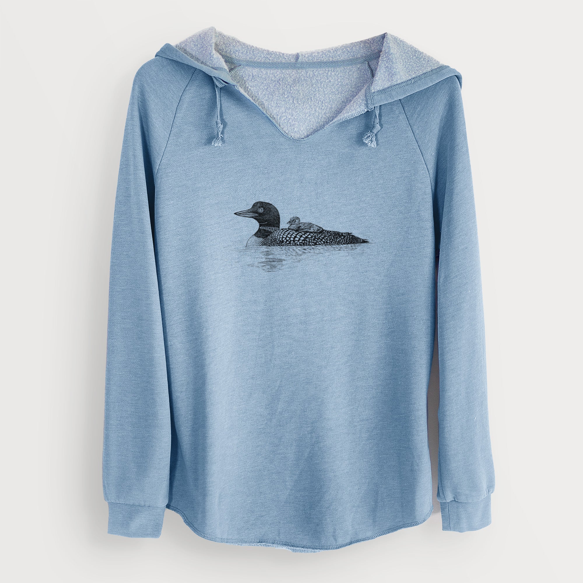 Common Loon with Chick - Gavia immer - Cali Wave Hooded Sweatshirt