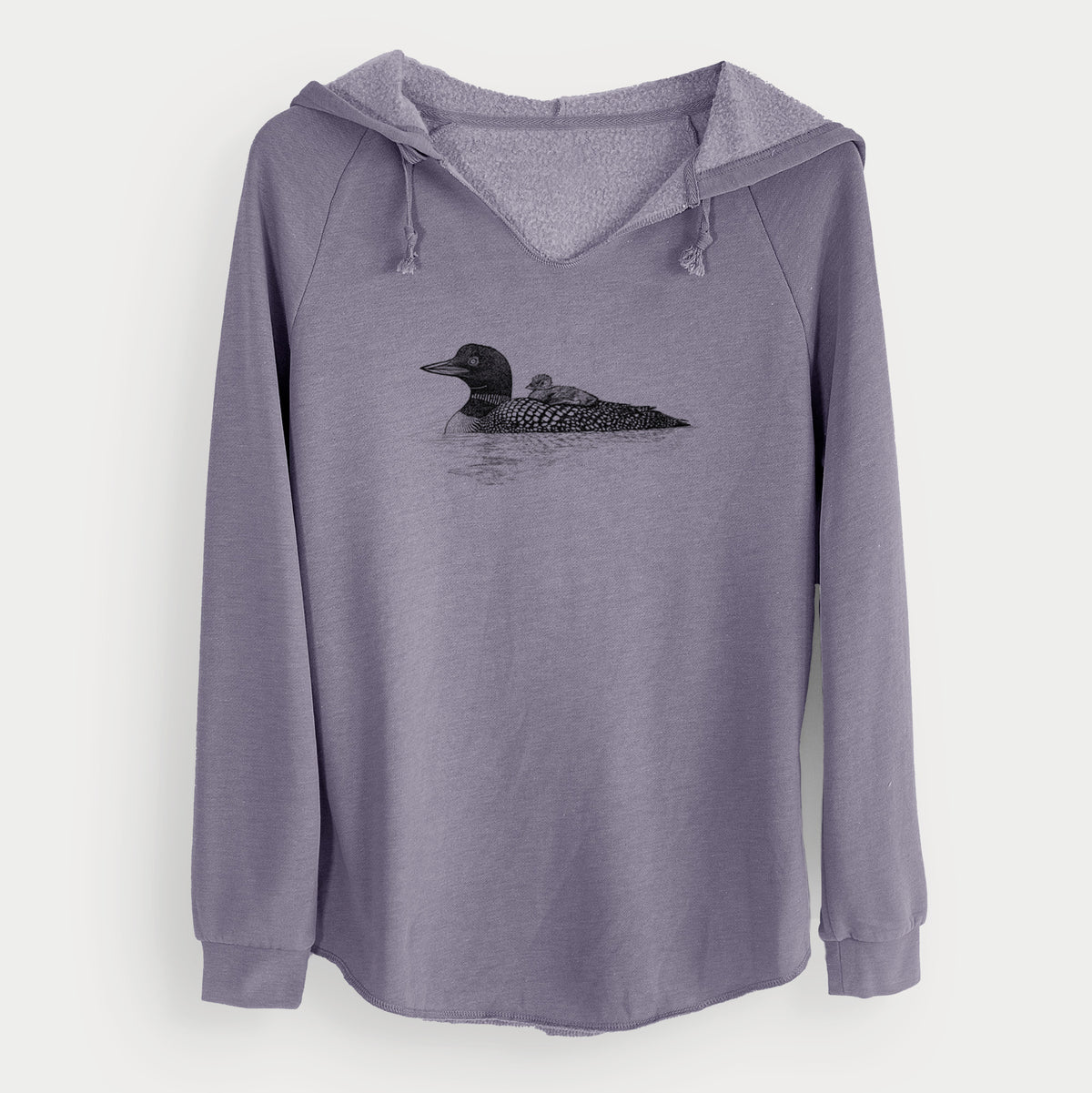 Common Loon with Chick - Gavia immer - Cali Wave Hooded Sweatshirt