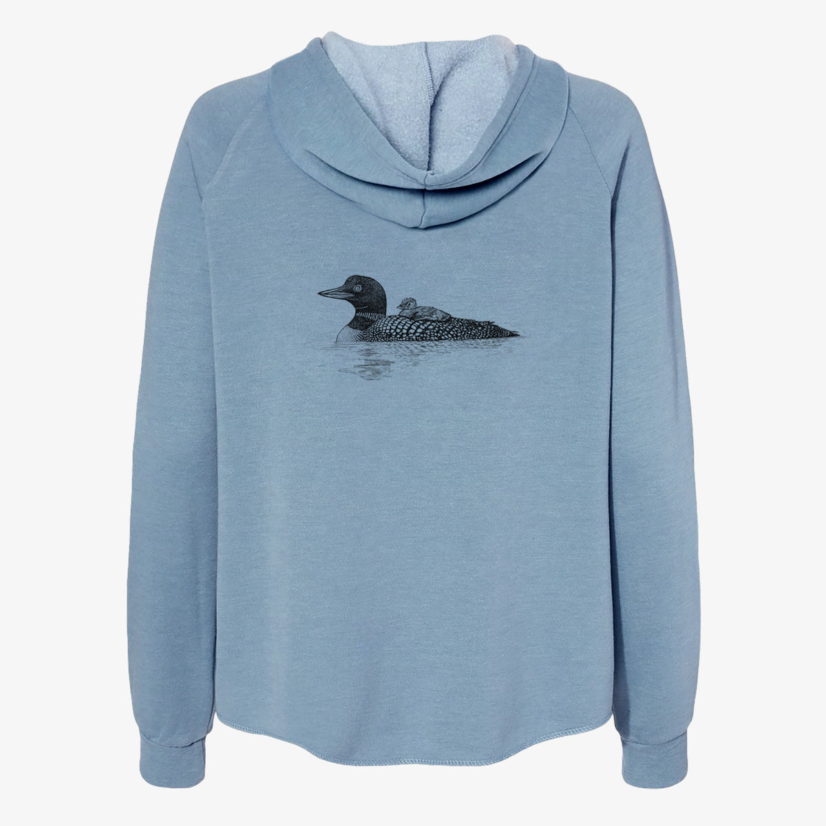 Common Loon with Chick - Gavia immer - Women&#39;s Cali Wave Zip-Up Sweatshirt