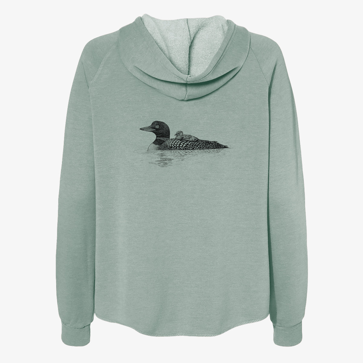 Common Loon with Chick - Gavia immer - Women&#39;s Cali Wave Zip-Up Sweatshirt