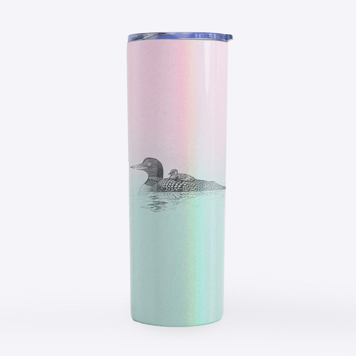 Common Loon with Chick - Gavia immer - 20oz Skinny Tumbler