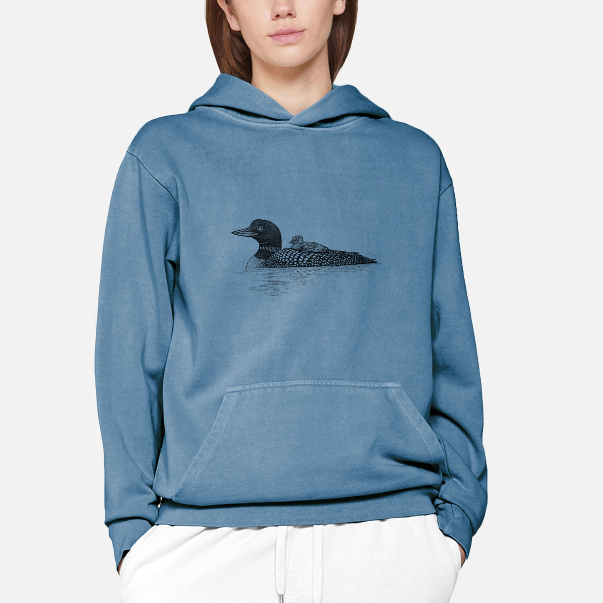 Common Loon with Chick - Gavia immer  - Urban Heavyweight Hoodie