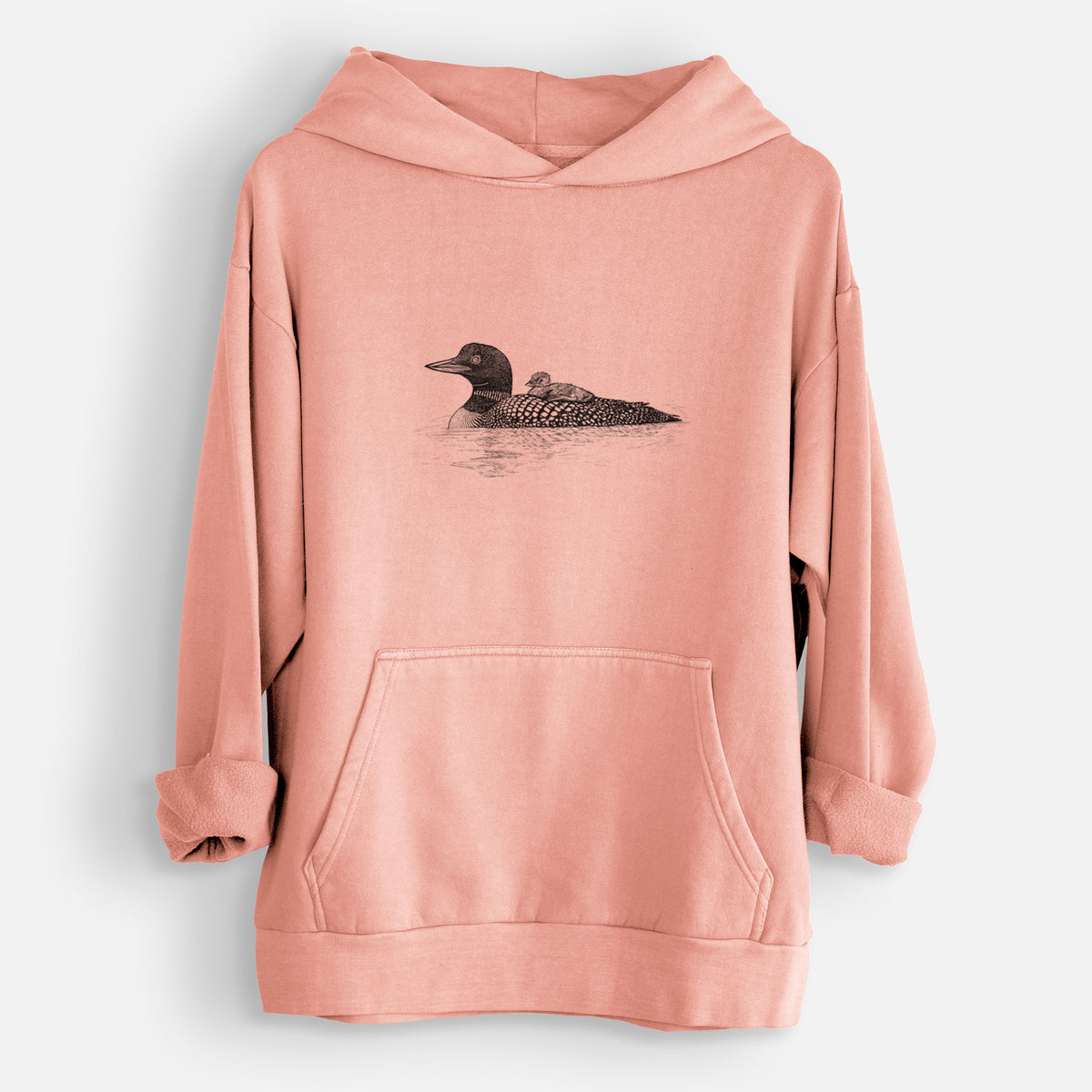 Common Loon with Chick - Gavia immer  - Urban Heavyweight Hoodie