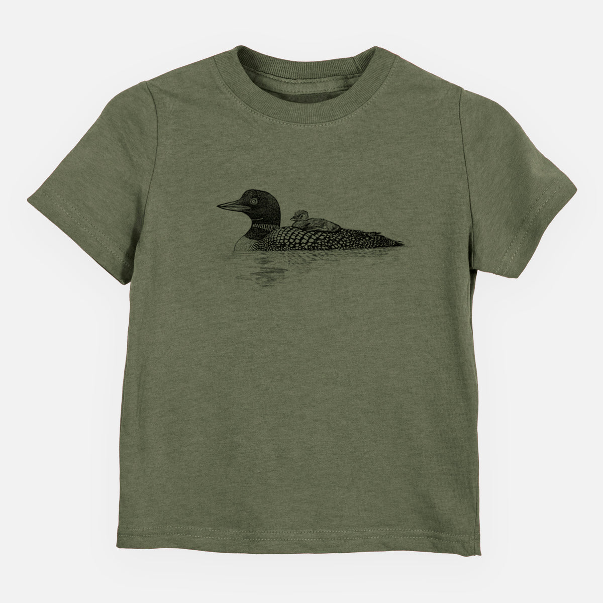 Common Loon with Chick - Gavia immer - Kids Shirt