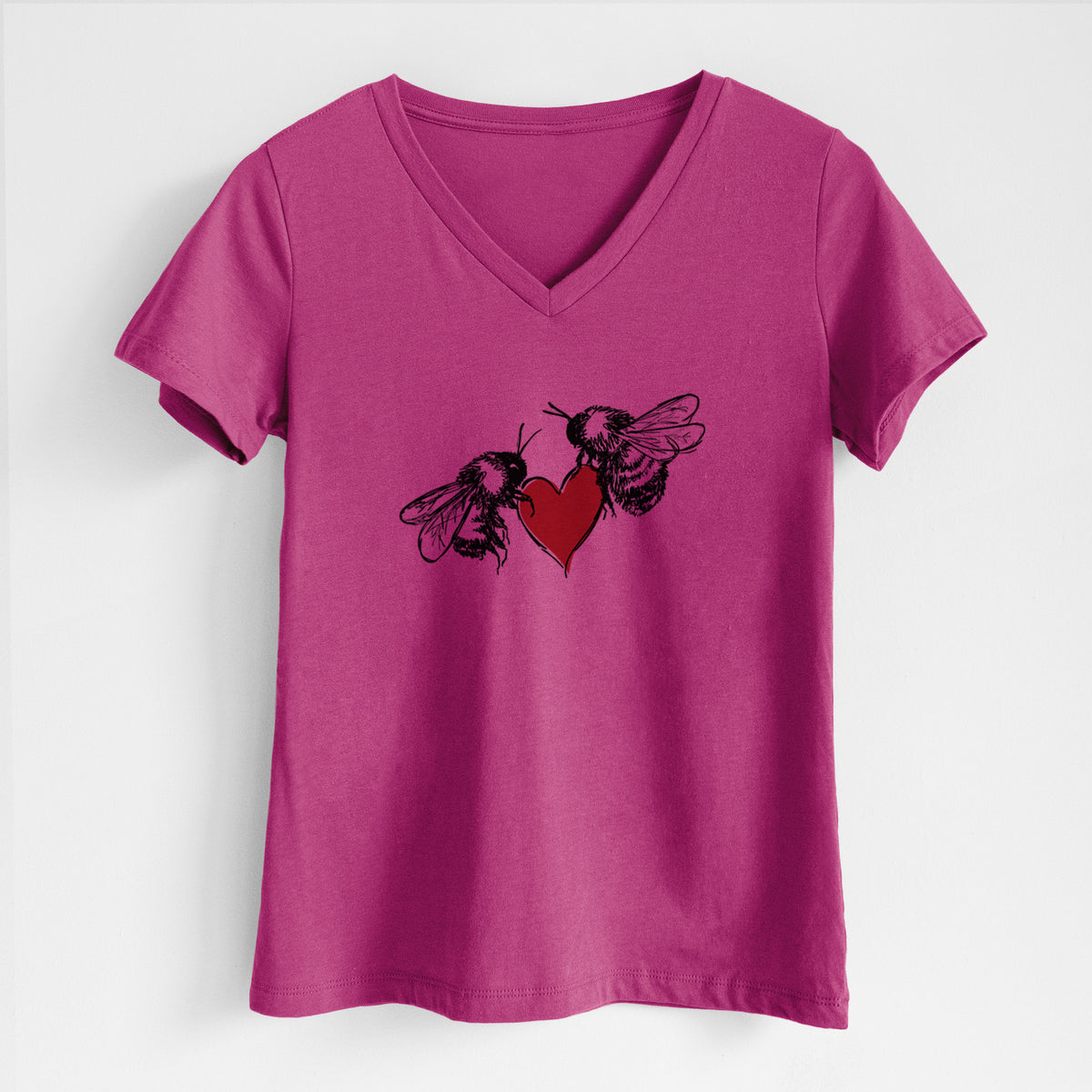 Love Bees - Women&#39;s Lightweight Relaxed Fit 100% Cotton V-neck