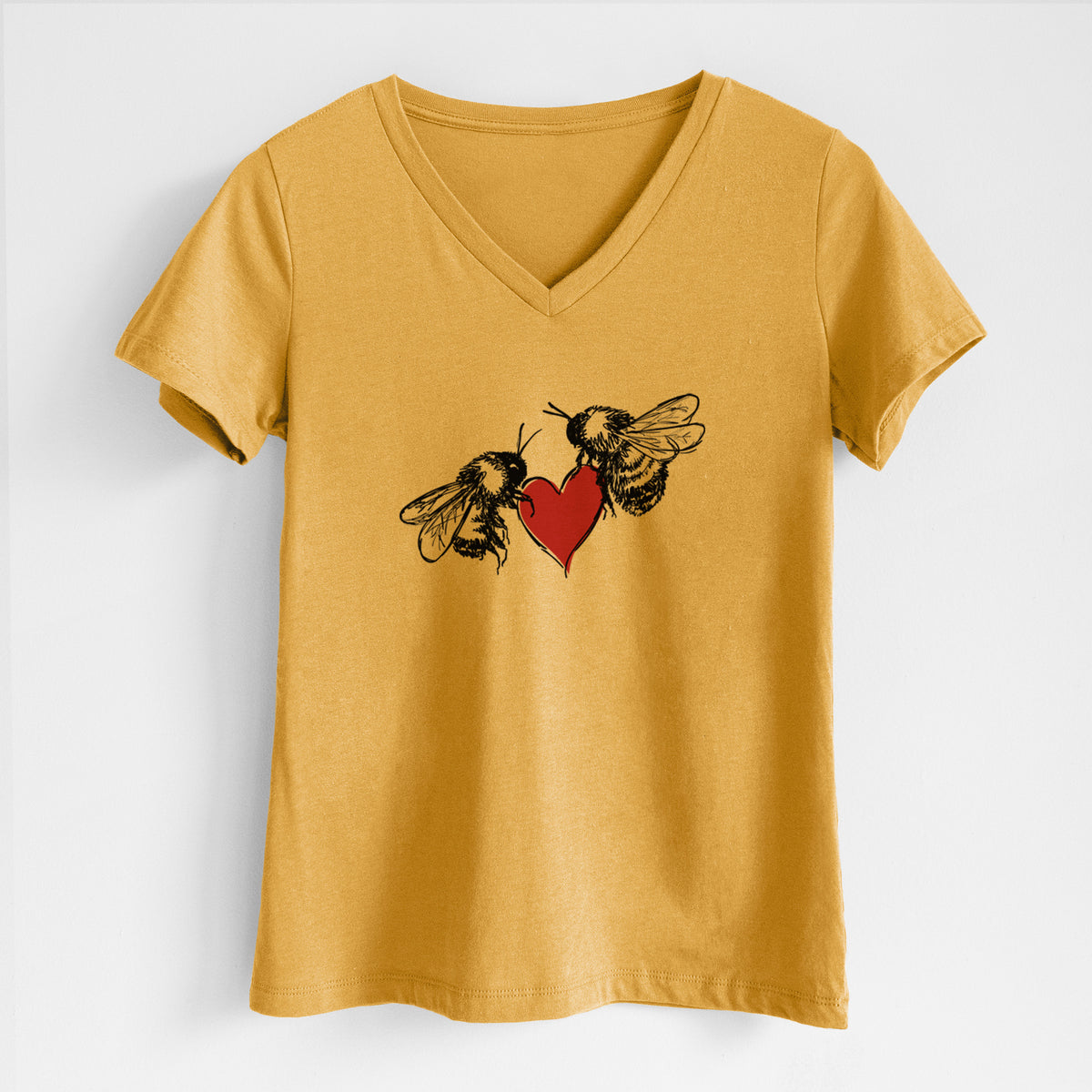 Love Bees - Women&#39;s Lightweight Relaxed Fit 100% Cotton V-neck
