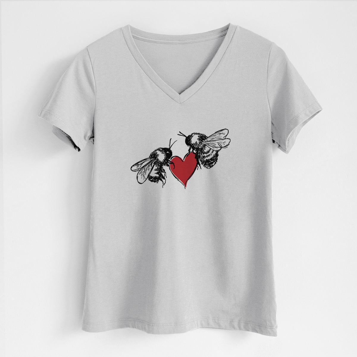 Love Bees - Women&#39;s Lightweight Relaxed Fit 100% Cotton V-neck