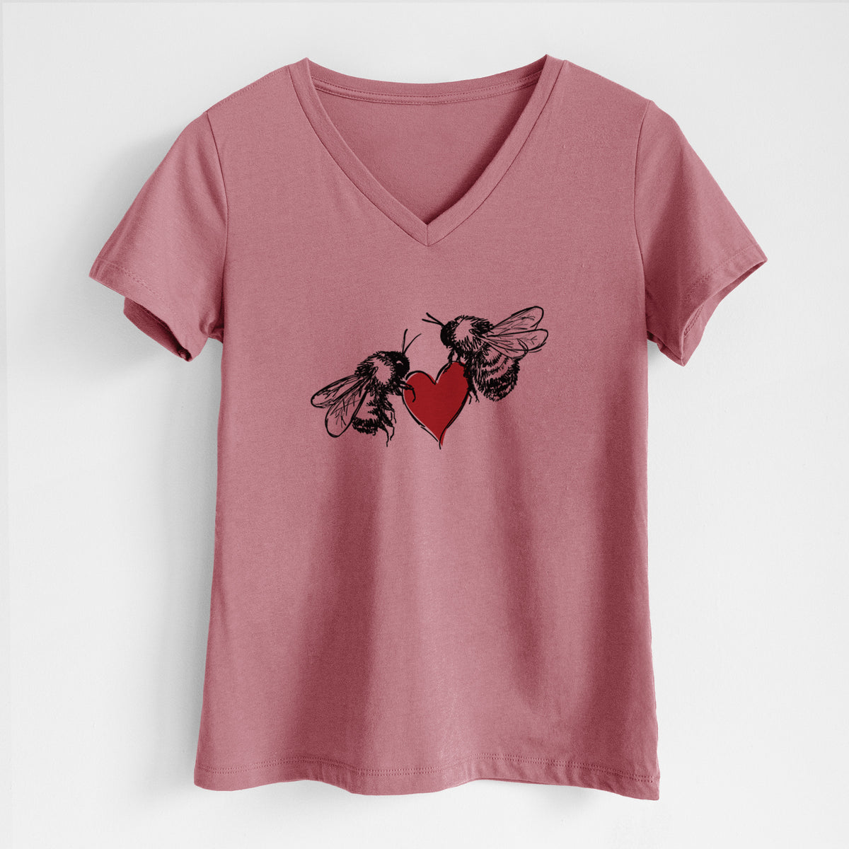 Love Bees - Women&#39;s Lightweight Relaxed Fit 100% Cotton V-neck