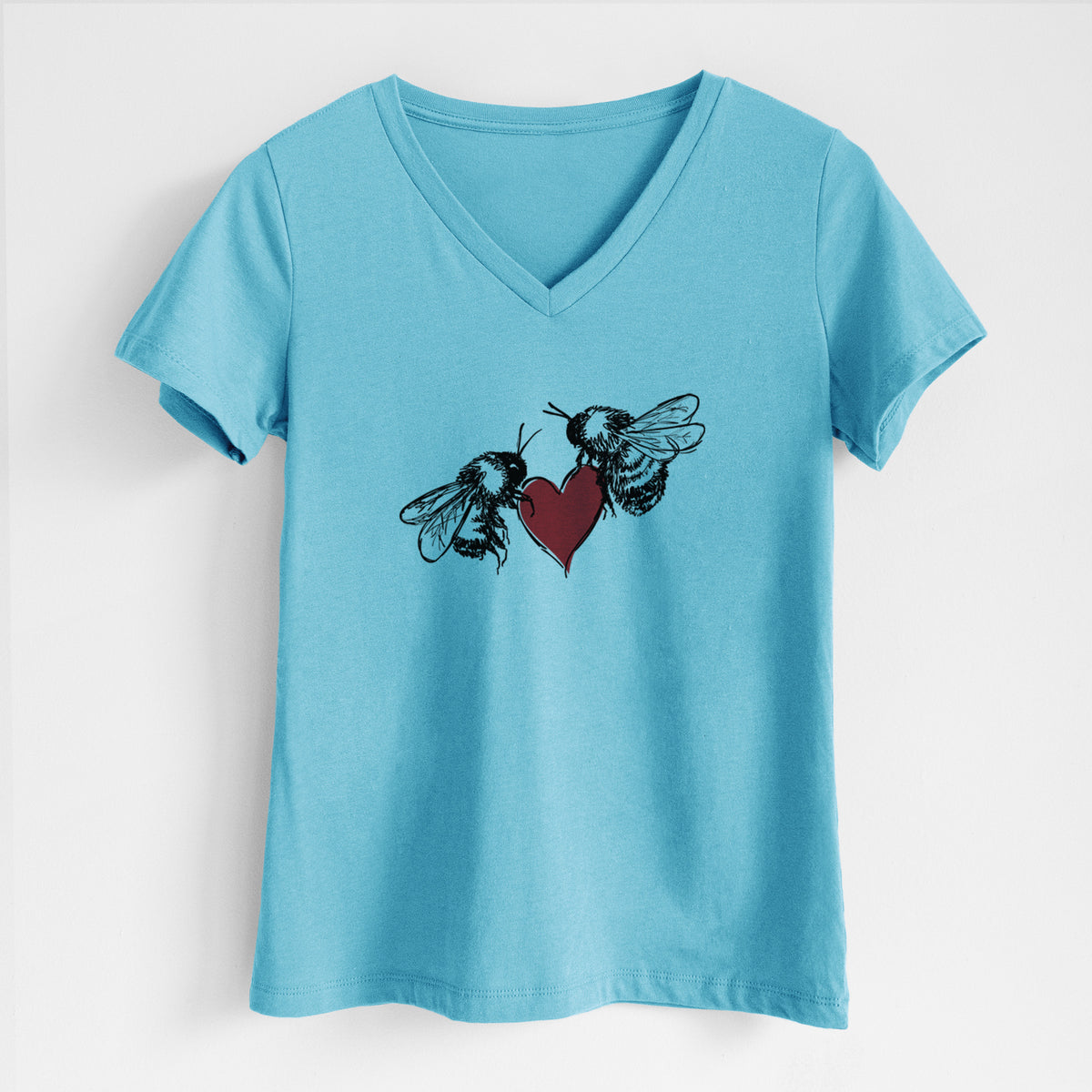 Love Bees - Women&#39;s Lightweight Relaxed Fit 100% Cotton V-neck