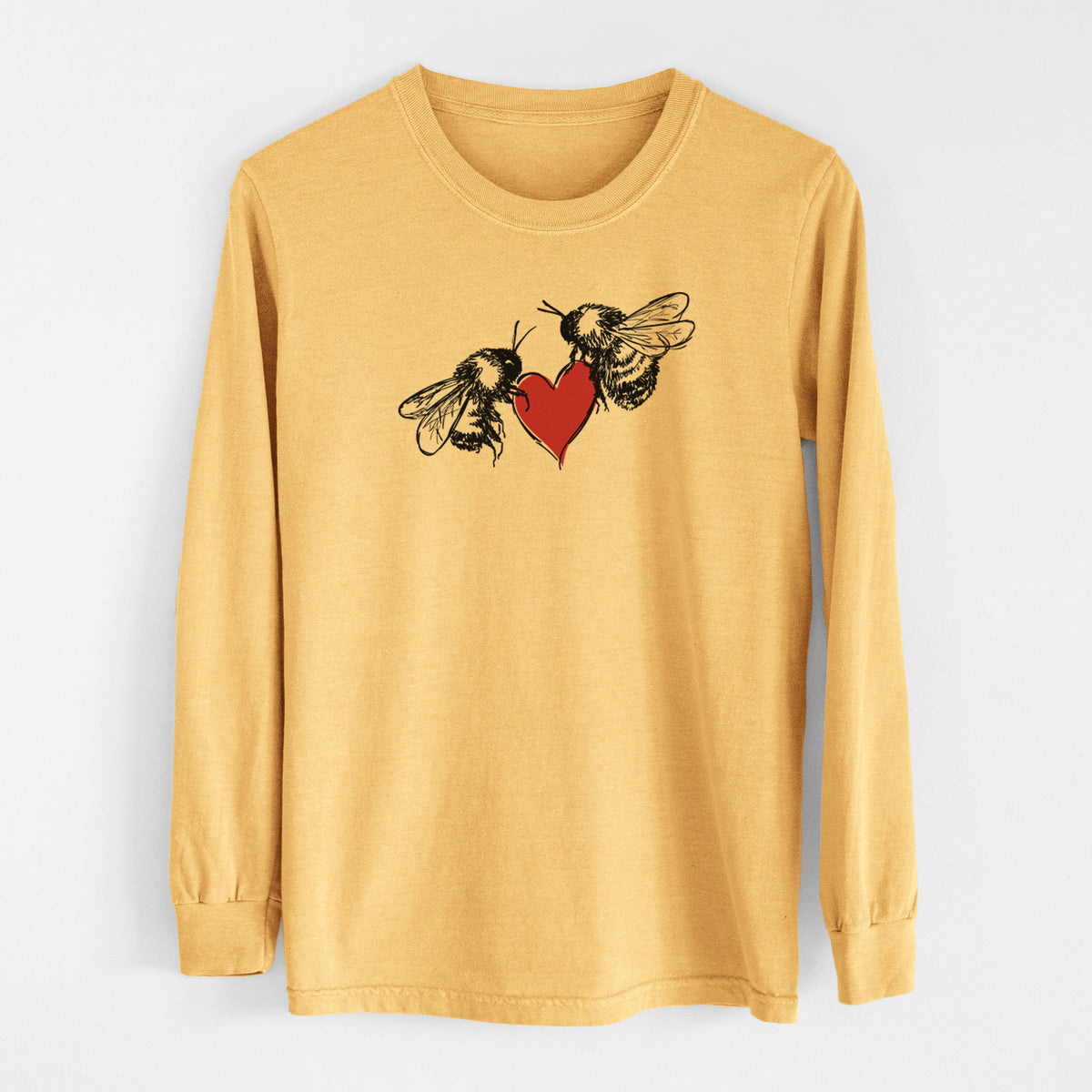 Love Bees - Men&#39;s Heavyweight 100% Cotton Long Sleeve