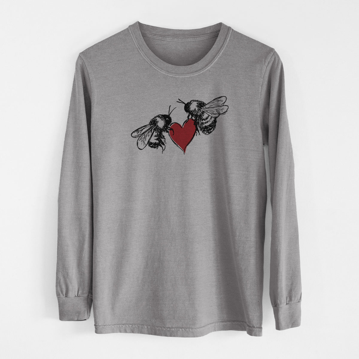 Love Bees - Men&#39;s Heavyweight 100% Cotton Long Sleeve