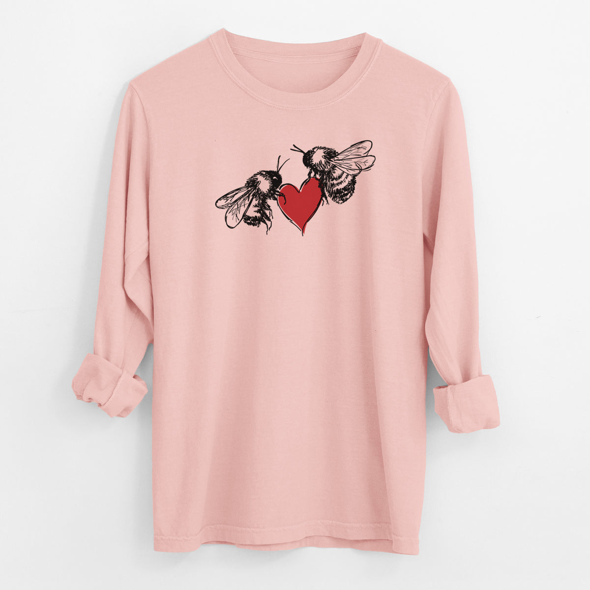 Love Bees - Men&#39;s Heavyweight 100% Cotton Long Sleeve