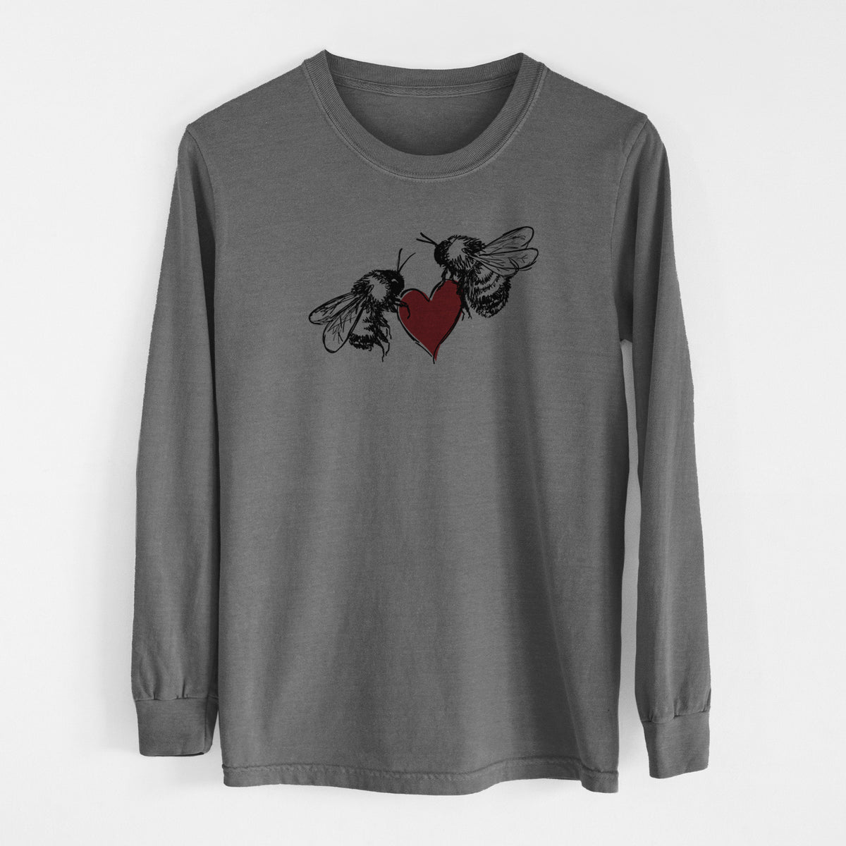 Love Bees - Men&#39;s Heavyweight 100% Cotton Long Sleeve