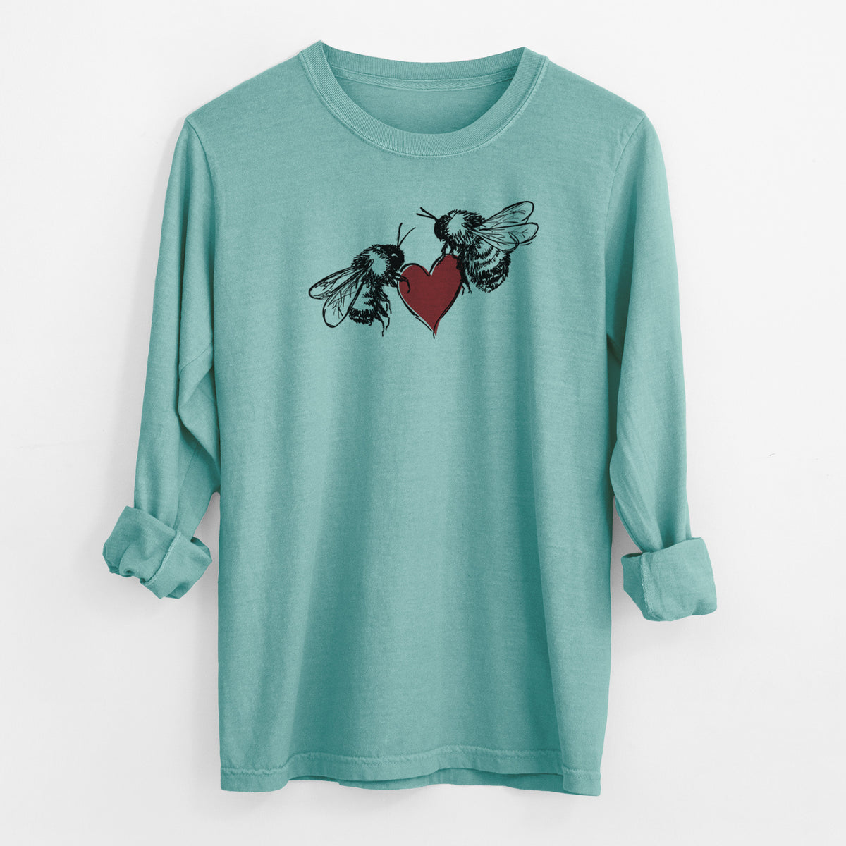 Love Bees - Men&#39;s Heavyweight 100% Cotton Long Sleeve