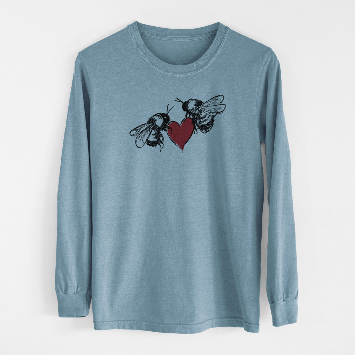 Love Bees - Men&#39;s Heavyweight 100% Cotton Long Sleeve