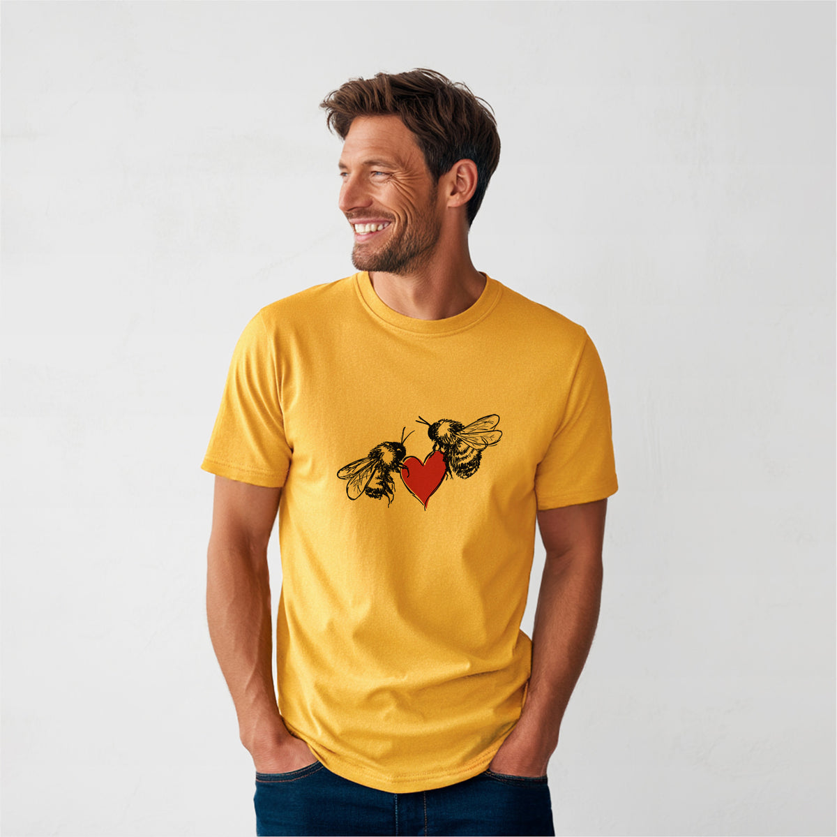 Love Bees - Heavyweight Men&#39;s 100% Organic Cotton Tee
