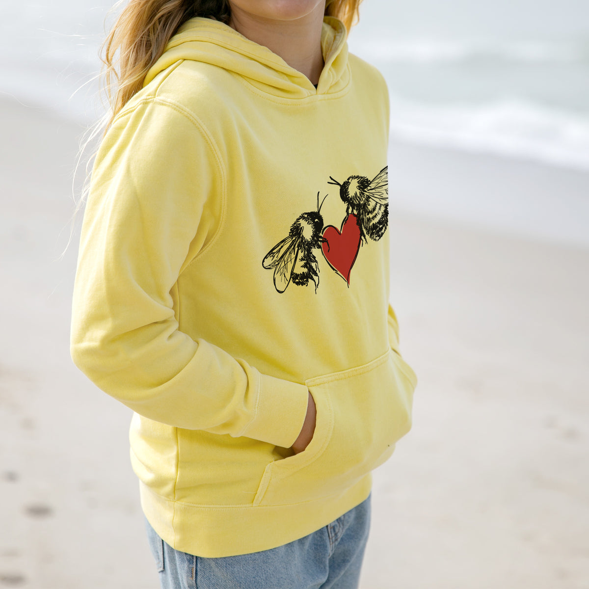 Love Bees - Youth Pigment Dyed Hoodie