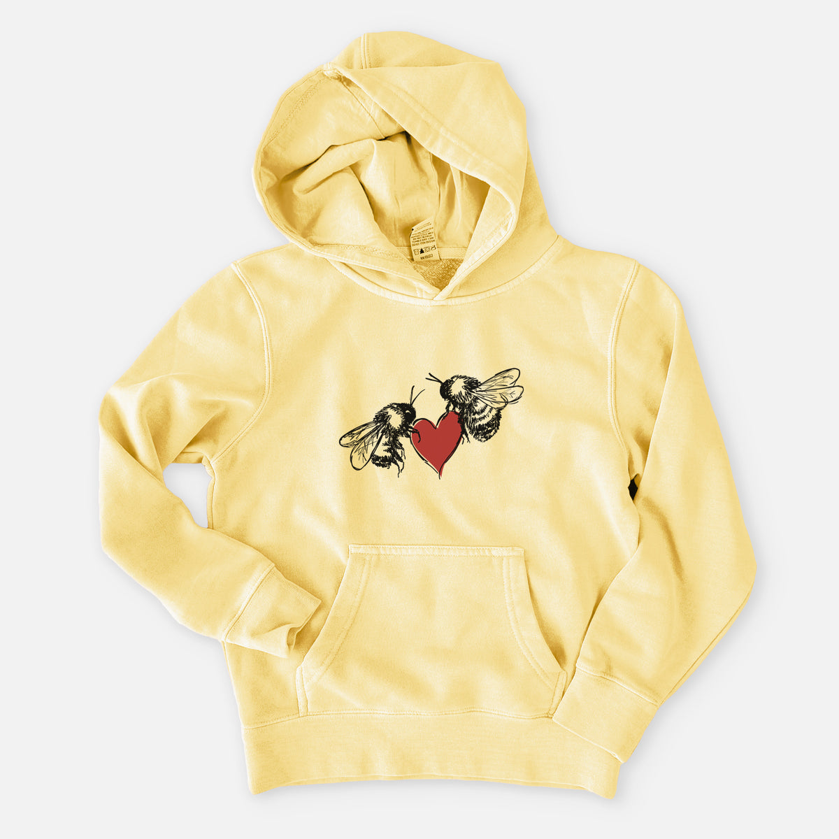 Love Bees - Youth Pigment Dyed Hoodie