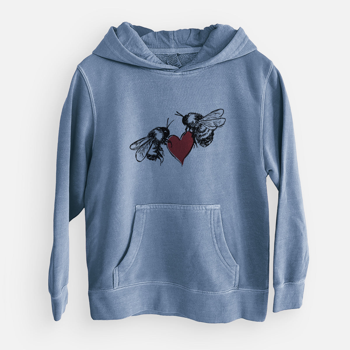 Love Bees - Youth Pigment Dyed Hoodie