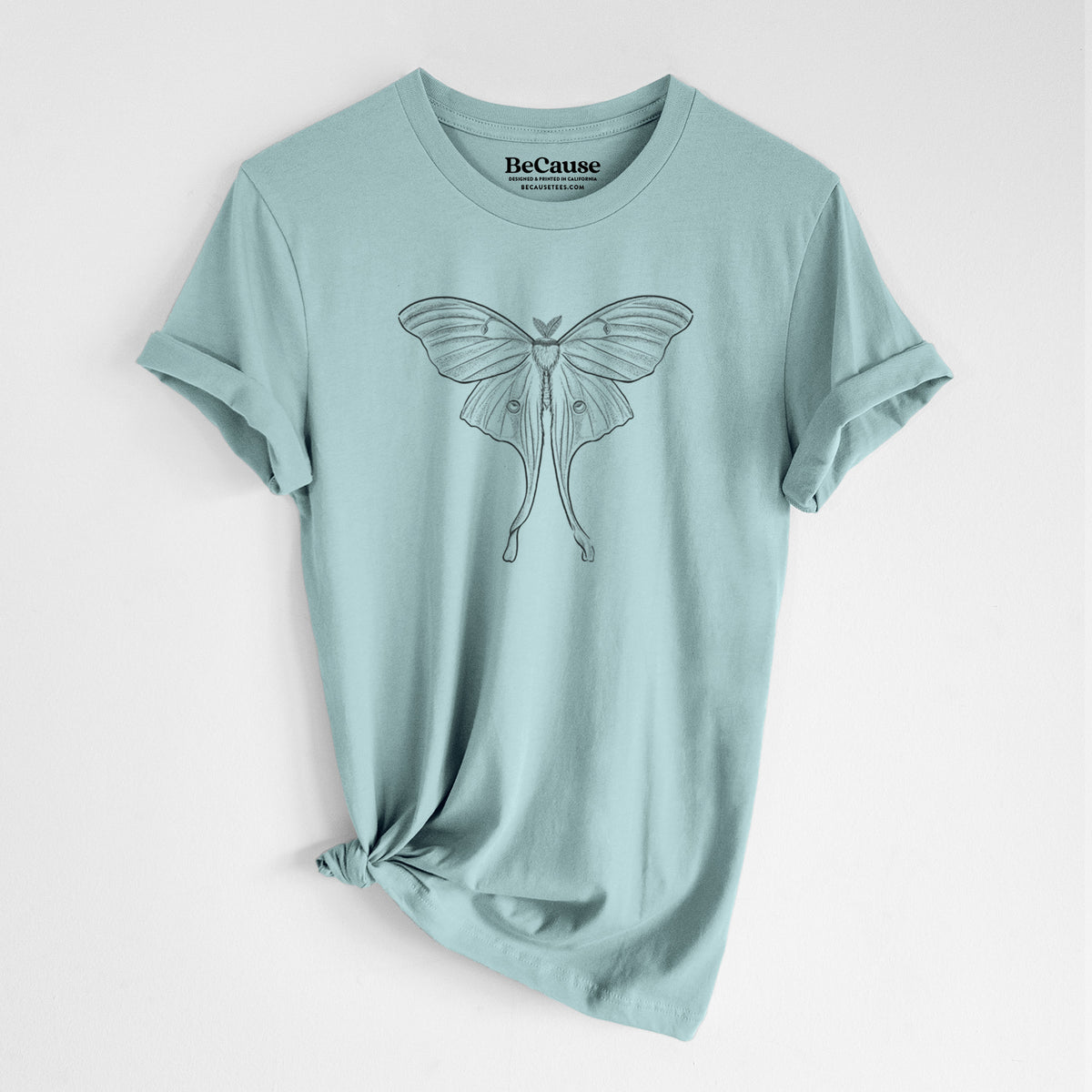 Luna Moth - Actias luna - Lightweight 100% Cotton Unisex Crewneck