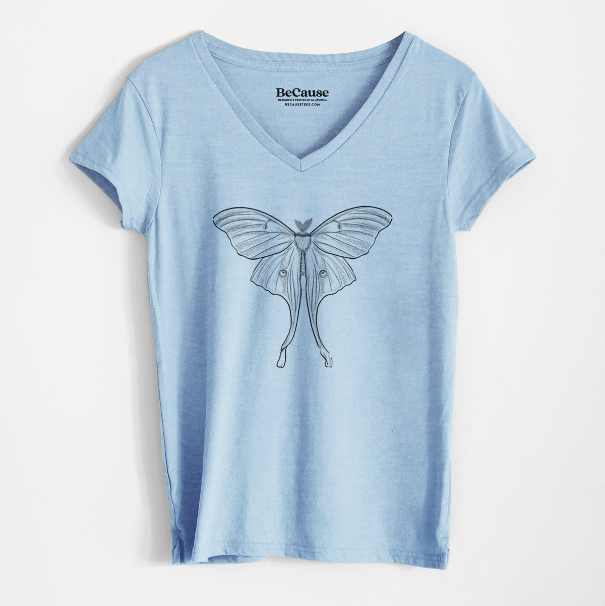 Luna Moth - Actias luna - Women&#39;s 100% Recycled V-neck