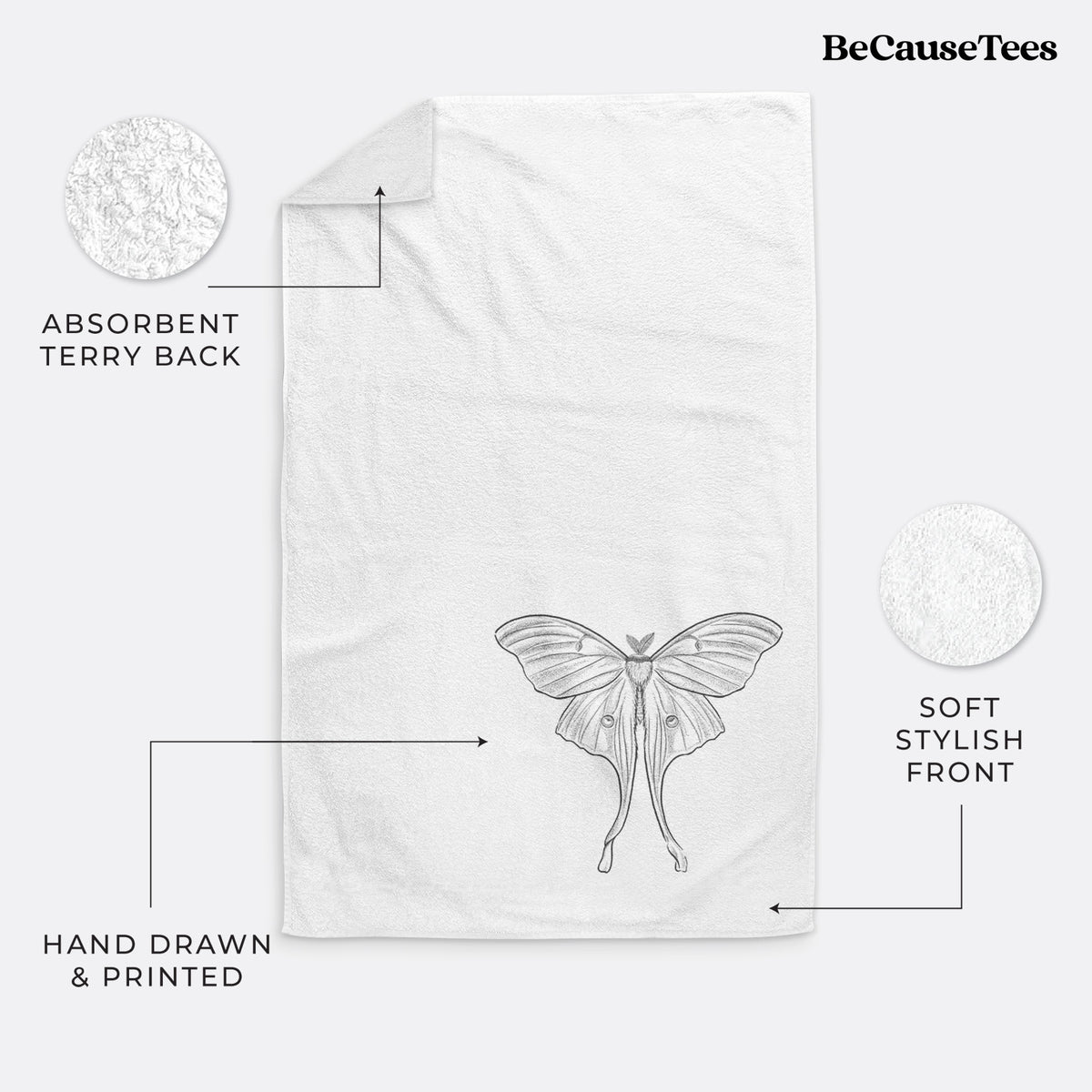 Luna Moth - Actias luna Premium Decorative Hand Towel