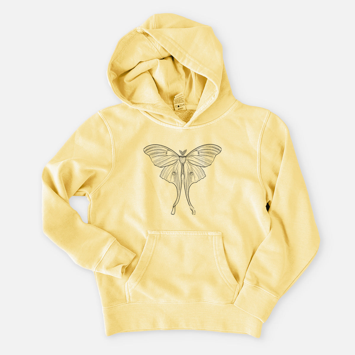 Luna Moth - Actias luna - Youth Pigment Dyed Hoodie