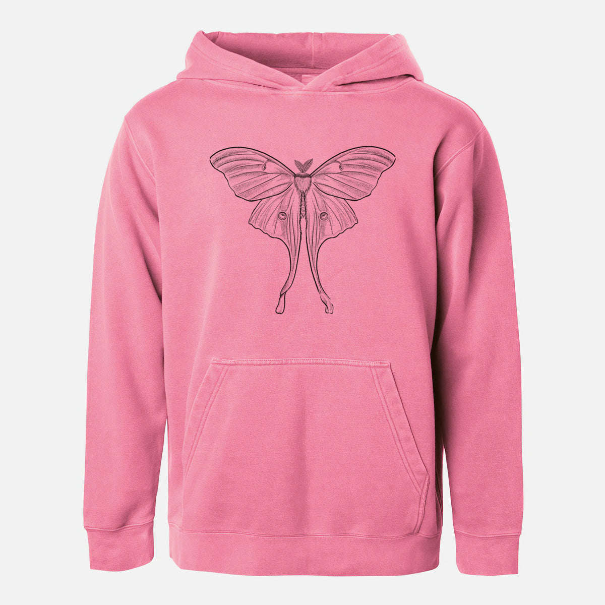 Luna Moth - Actias luna - Youth Pigment Dyed Hoodie