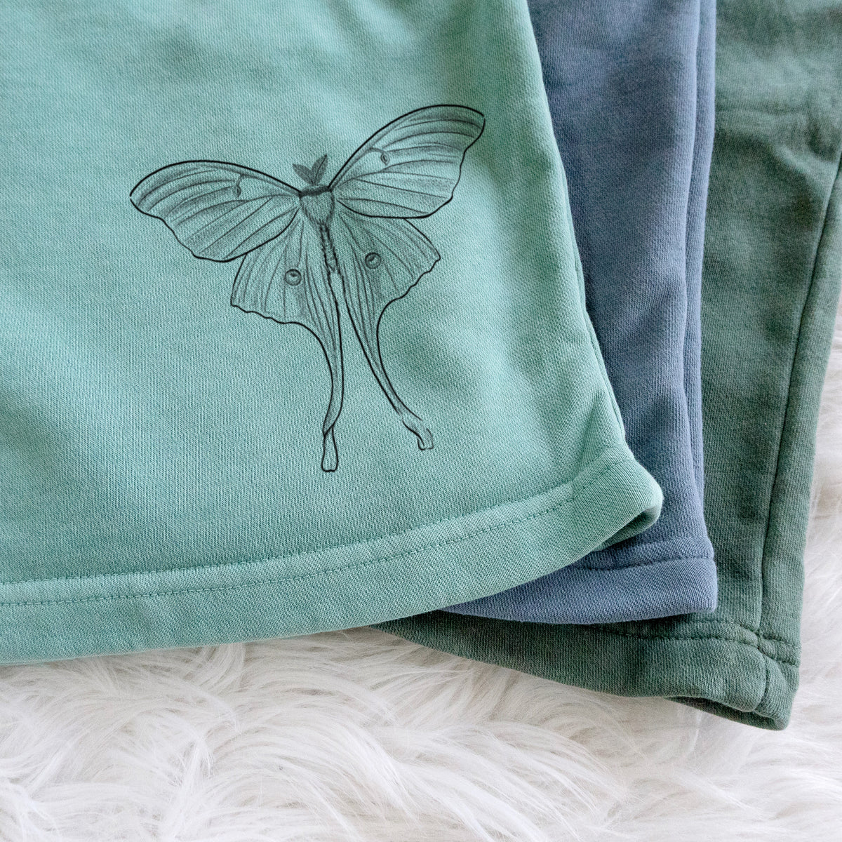 Luna Moth - Actias luna - Unisex Pigment Dyed Shorts
