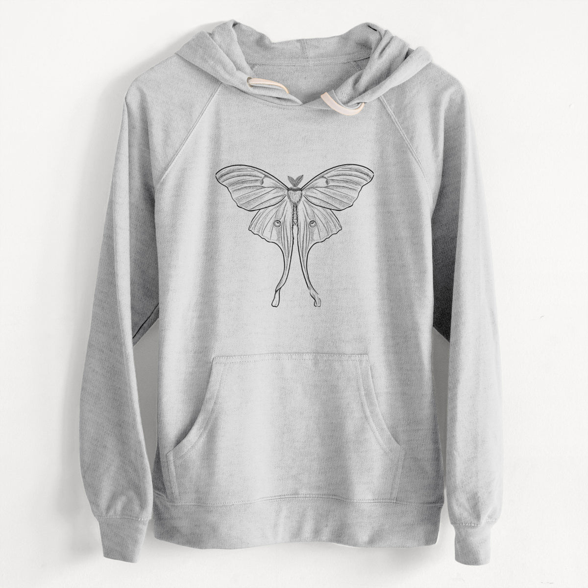 CLEARANCE - Luna Moth - Actias luna  - Unisex Slim Fit Loopback Terry Hoodie