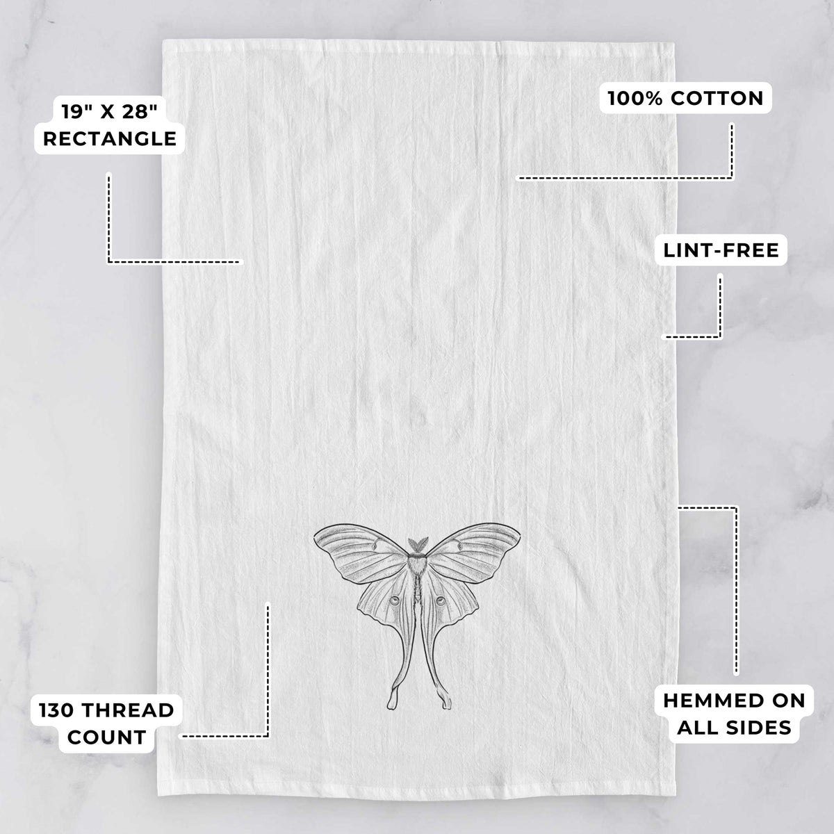 Luna Moth - Actias luna Tea Towel