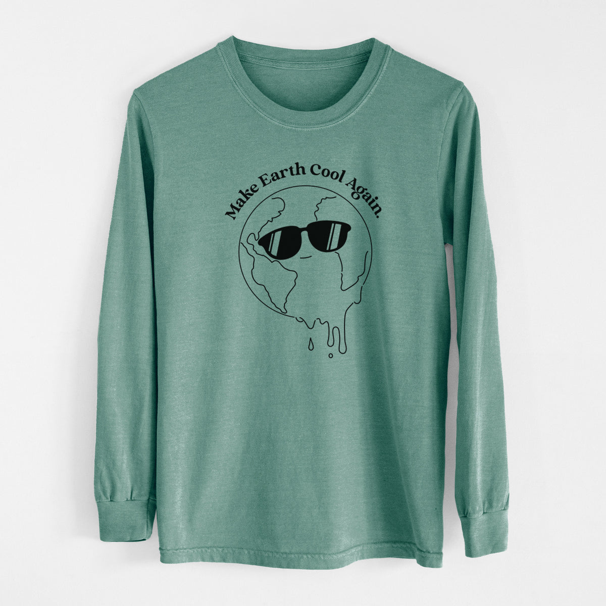 Make Earth Cool Again - Melted Planet - Men&#39;s Heavyweight 100% Cotton Long Sleeve