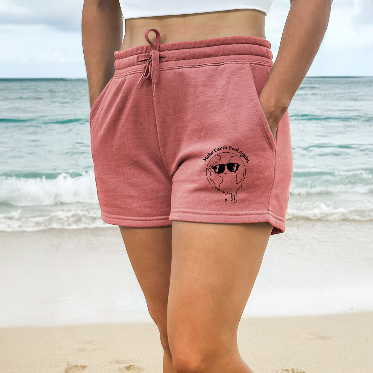 Make Earth Cool Again - Melted Planet - Women&#39;s Cali Wave Shorts