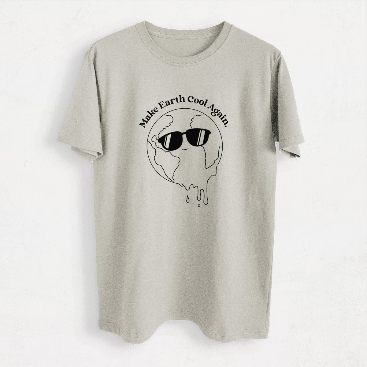 Make Earth Cool Again - Melted Planet - Heavyweight Men&#39;s 100% Organic Cotton Tee