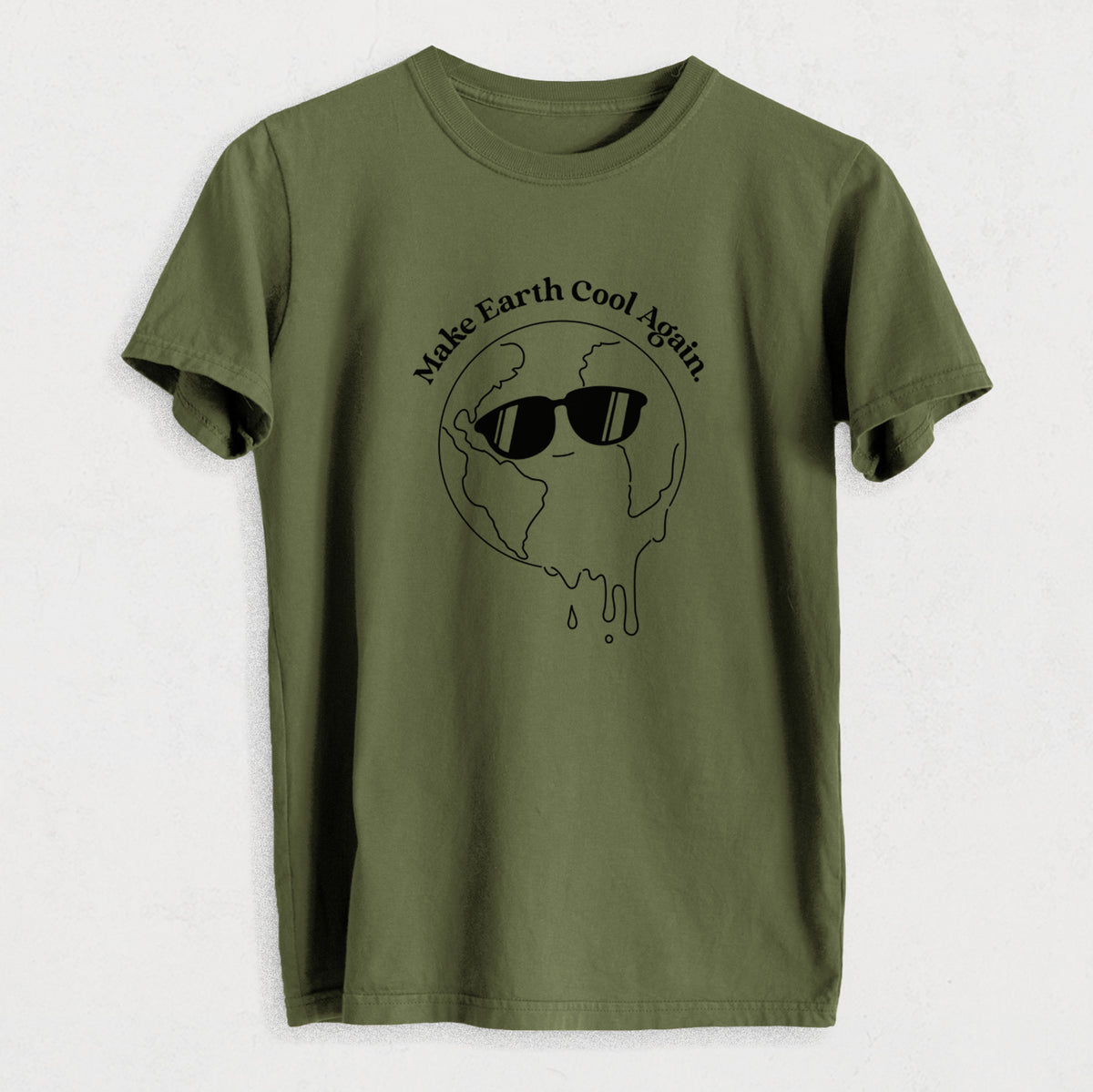 Make Earth Cool Again - Melted Planet - Heavyweight Men&#39;s 100% Organic Cotton Tee