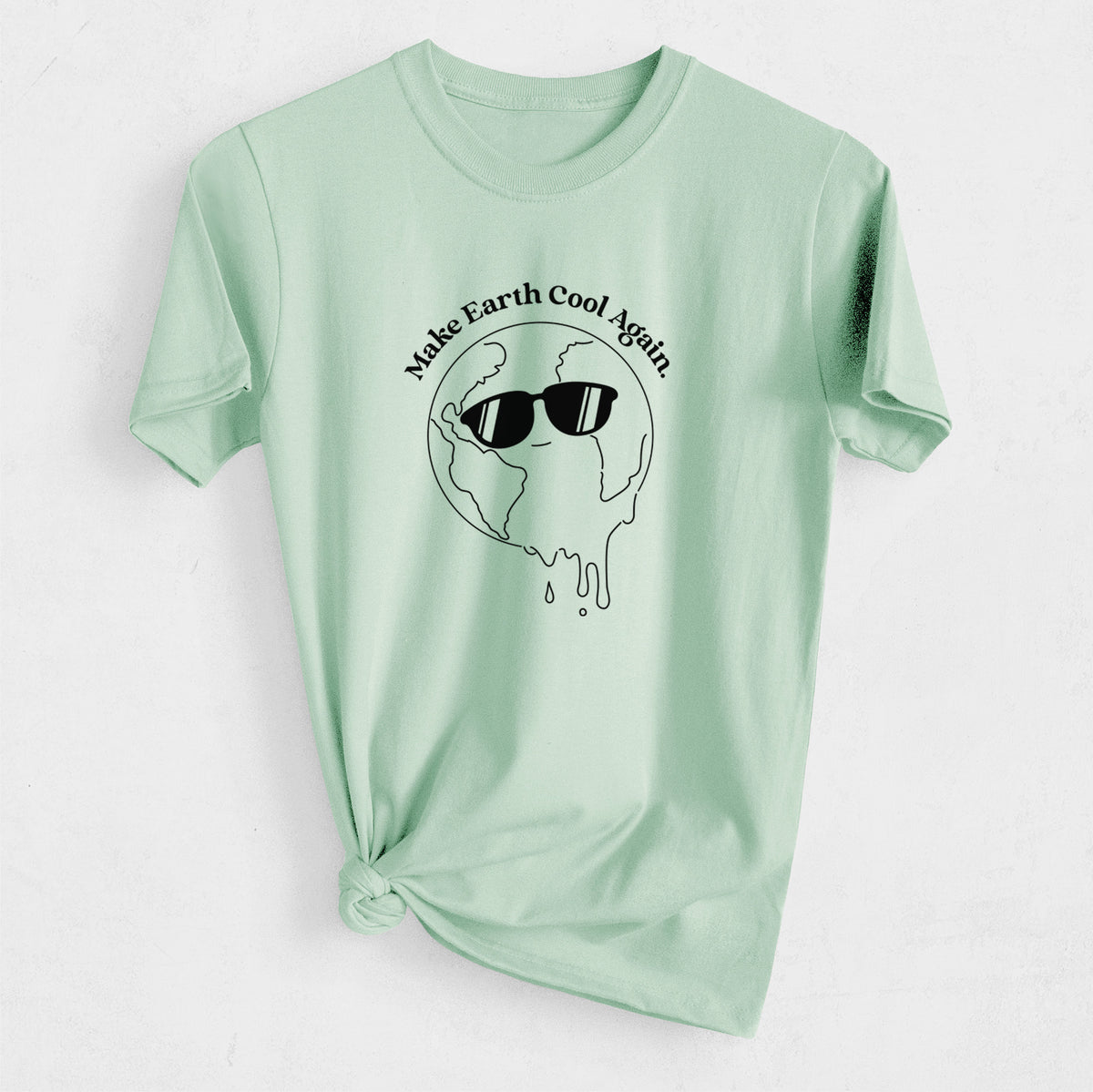 Make Earth Cool Again - Melted Planet - Heavyweight Men&#39;s 100% Organic Cotton Tee