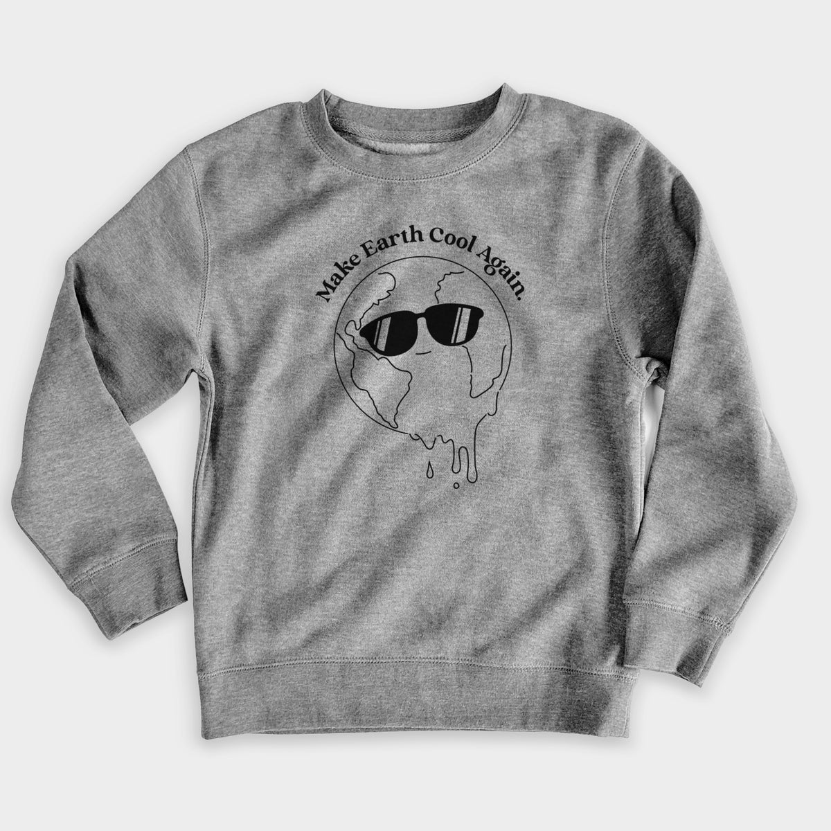 Make Earth Cool Again - Melted Planet - Youth Lightweight Crewneck Sweatshirt