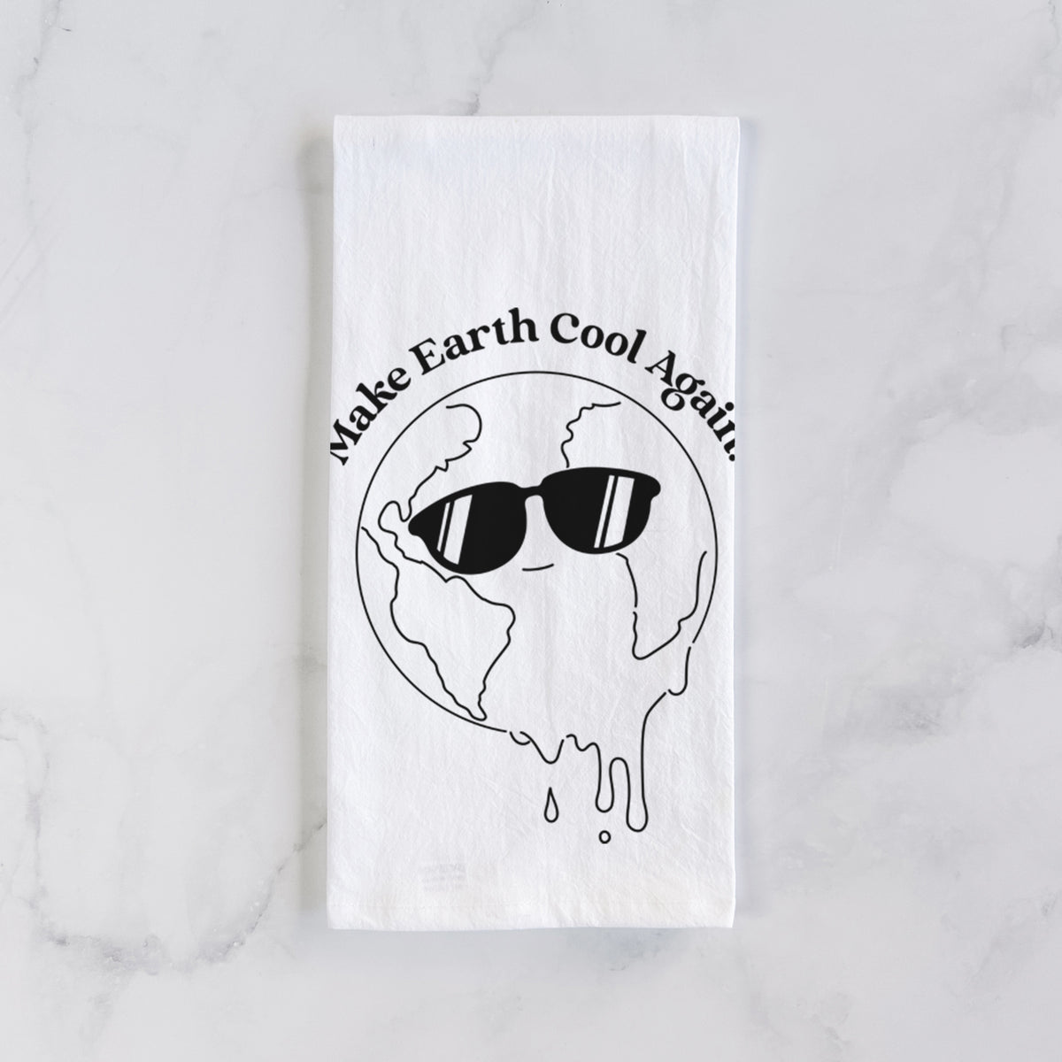Make Earth Cool Again - Melted Planet Tea Towel