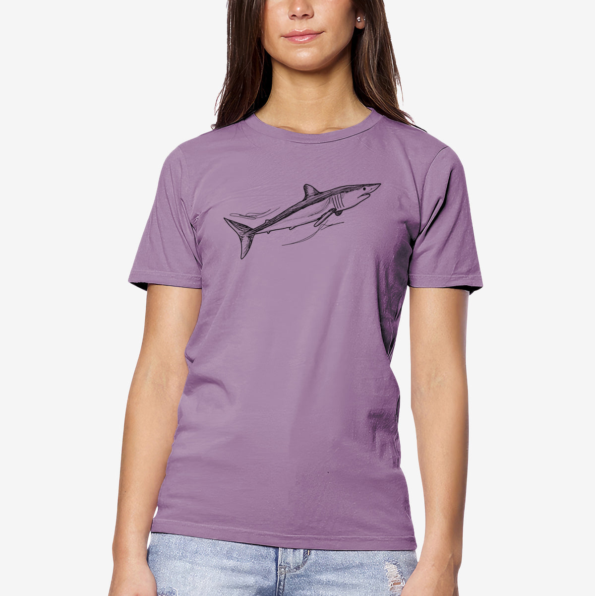 CLOSEOUT - Mako Shark - Unisex Crewneck - Made in USA - 100% Organic Cotton