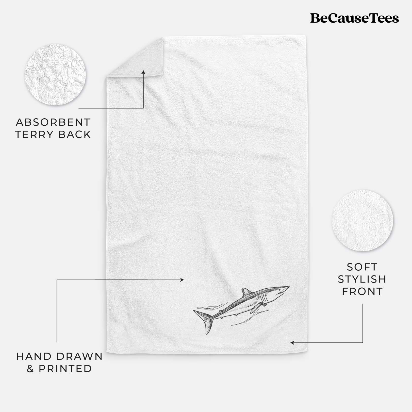 Mako Shark Premium Decorative Hand Towel