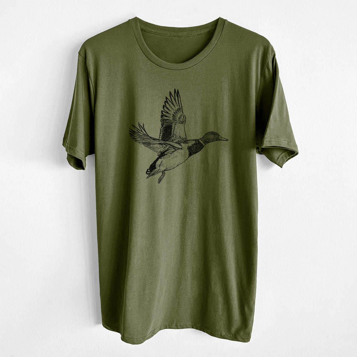 CLOSEOUT - Male Mallard Duck - Anas platyrhynchos - Unisex Crewneck - Made in USA - 100% Organic Cotton