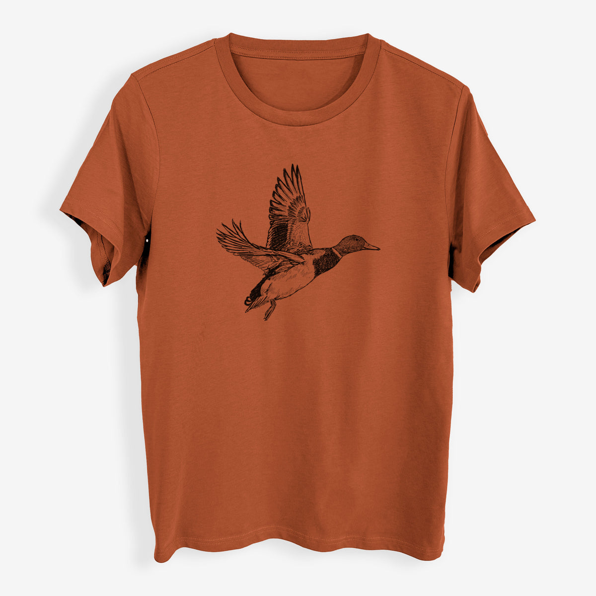 Male Mallard Duck - Anas platyrhynchos - Womens Everyday Maple Tee