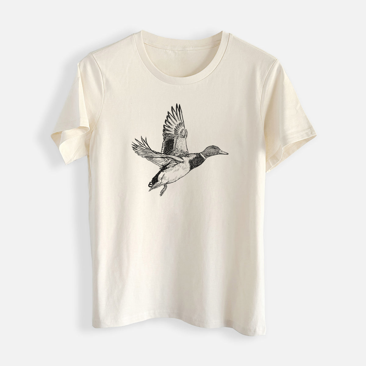 Male Mallard Duck - Anas platyrhynchos - Womens Everyday Maple Tee