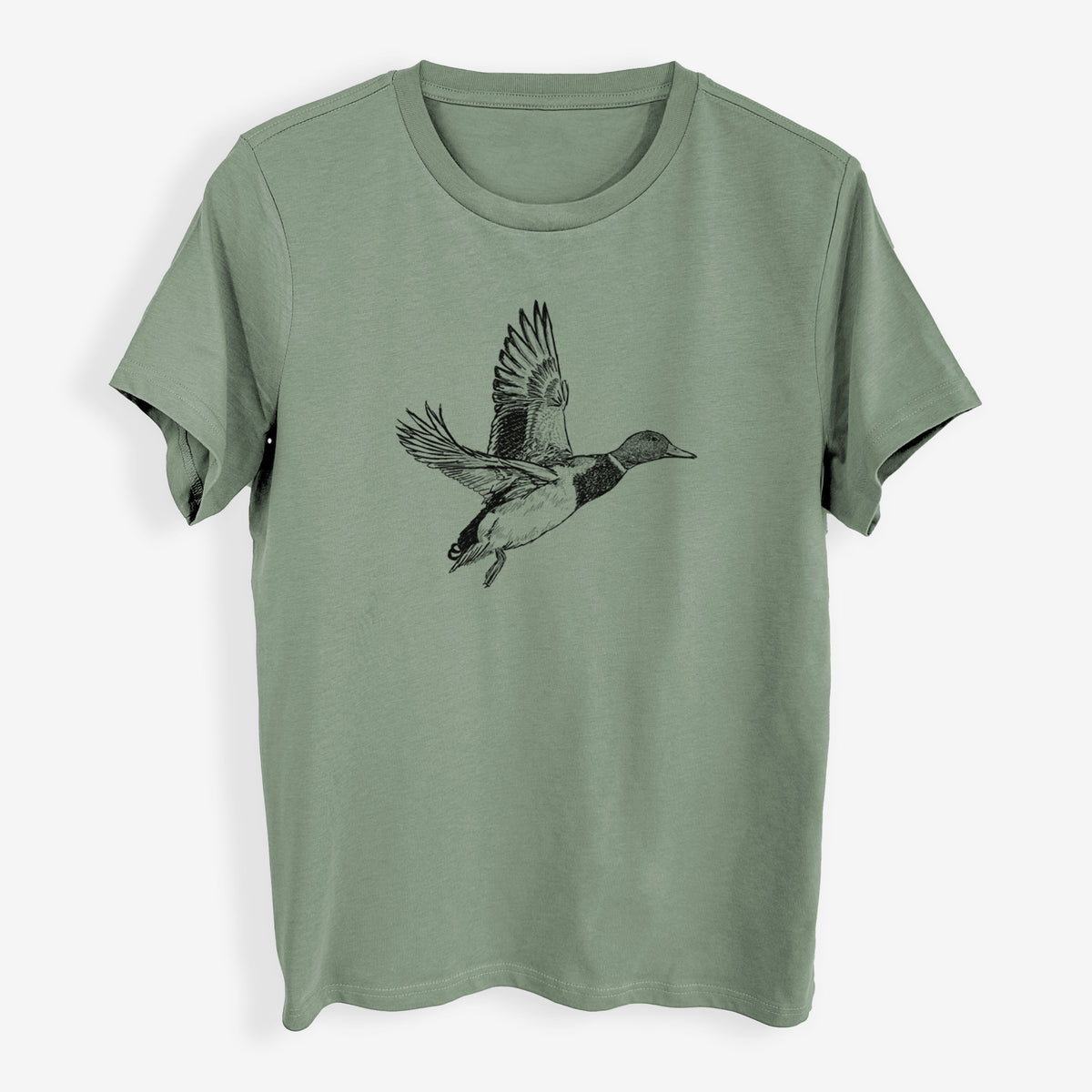 Male Mallard Duck - Anas platyrhynchos - Womens Everyday Maple Tee