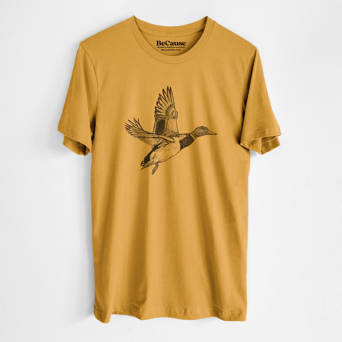 Male Mallard Duck - Anas platyrhynchos - Lightweight 100% Cotton Unisex Crewneck