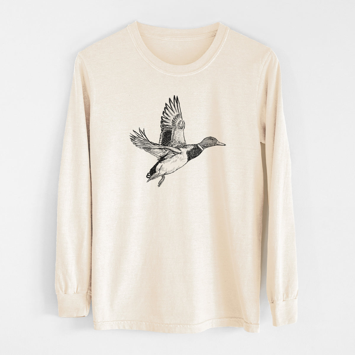 Male Mallard Duck - Anas platyrhynchos - Unisex Comfort Colors 100% Cotton Long Sleeve