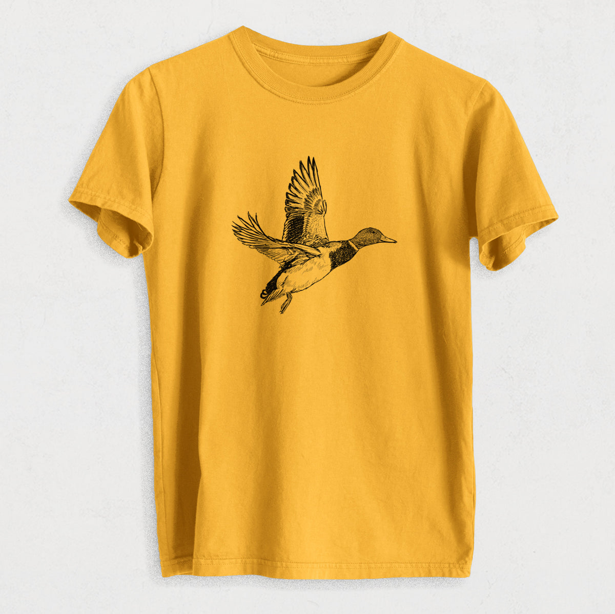 Male Mallard Duck - Anas platyrhynchos - Heavyweight Men&#39;s 100% Organic Cotton Tee
