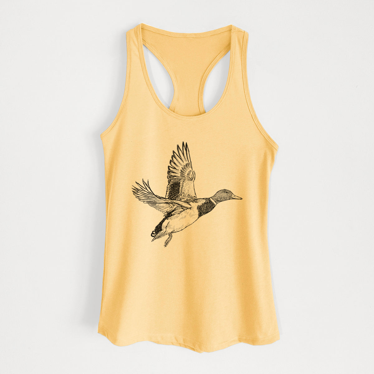 Male Mallard Duck - Anas platyrhynchos - Women&#39;s Racerback Tanktop