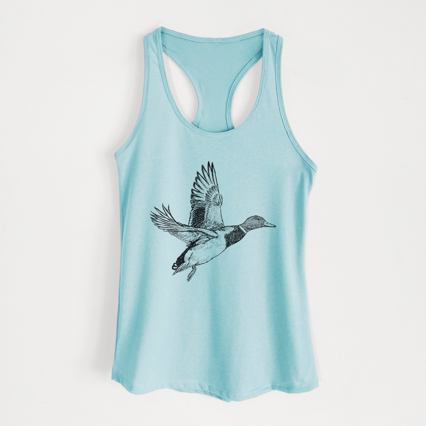 Male Mallard Duck - Anas platyrhynchos - Women's Racerback Tanktop